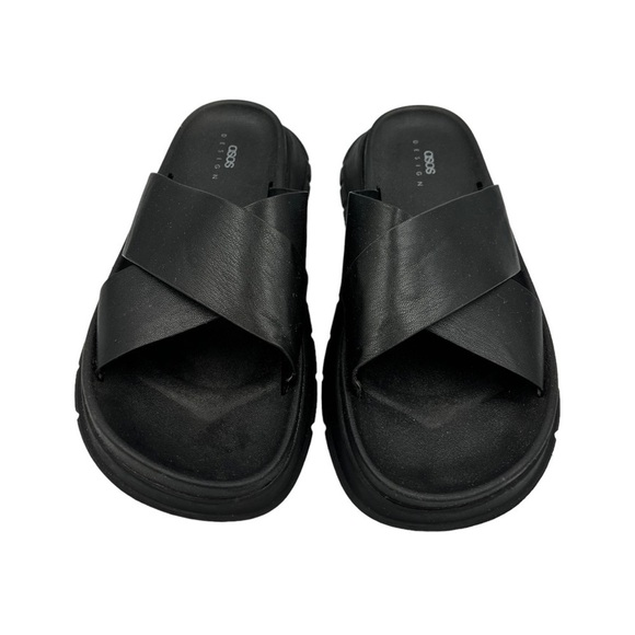 ASOS DESIGN FairPlay Chunky Sporty Flat Mules Black - Picture 9 of 15